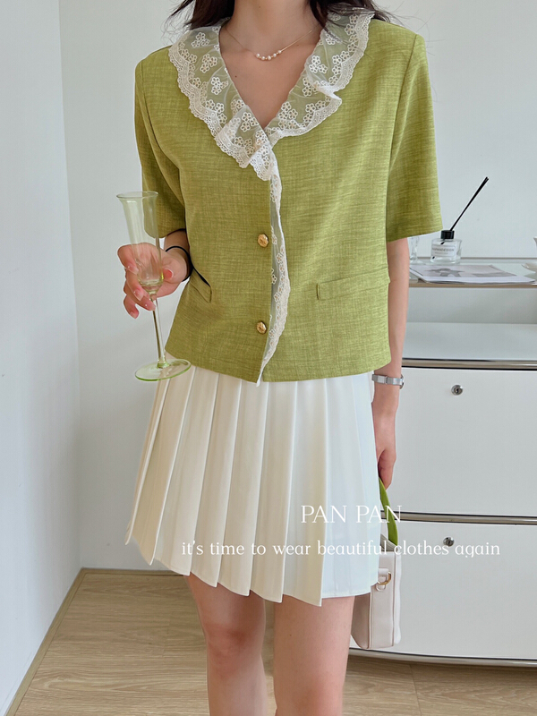 [Panpan] Xiaoxiang lace matching blouse 3292# cqw
