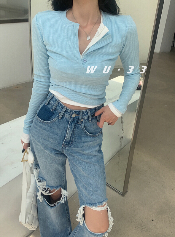goods in stock! [Wu. 33] Korean fake two short bottoms 22110# WTT