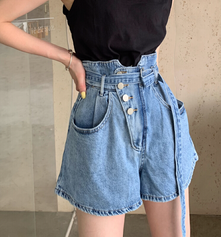 [1980] Korean irregular fashion jeans (with belt) 62318# zyh