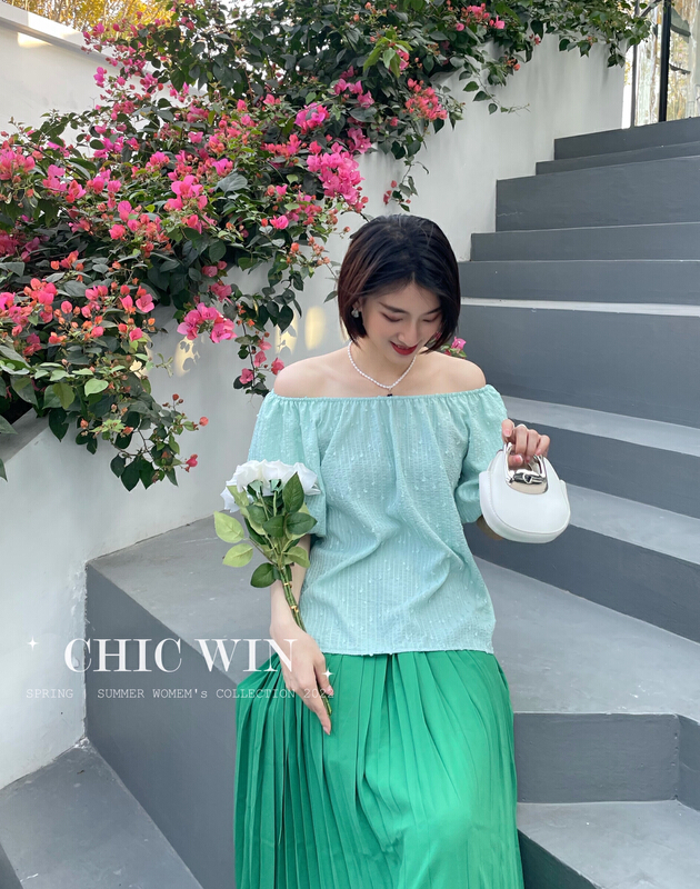 [chic win] simple and versatile one neck shirt 2835# CSX