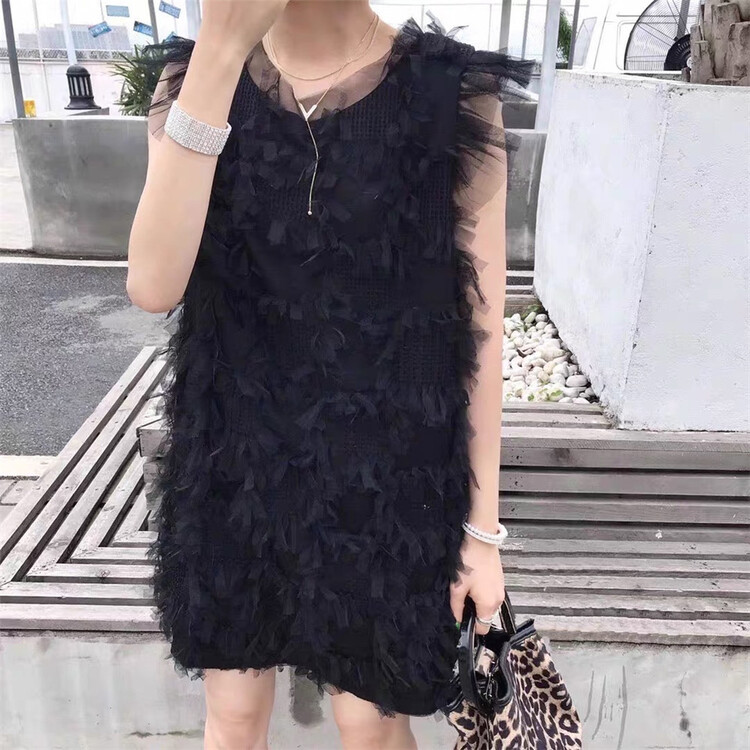 [small vegetable seedlings] solid sleeveless versatile dress 8521# lwy