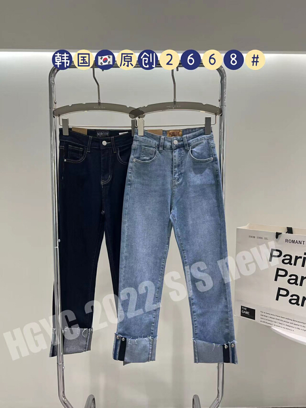 New year in early spring! [thgz fairy tale princess] non fading and edging design cigarette tube jeans 2668# JJ