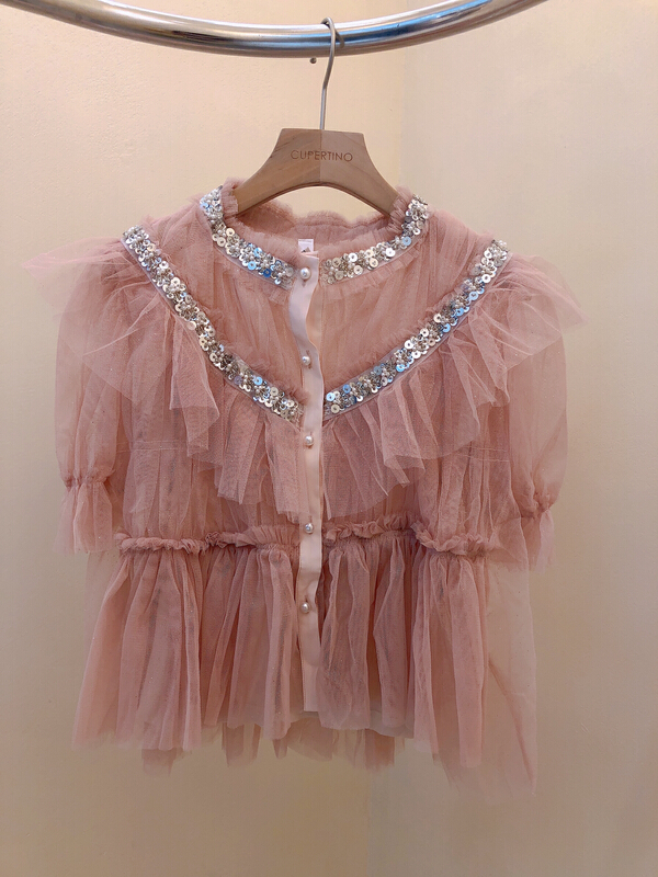 New in early summer! [Cupertino Cupertino] fashionable girl's gentle blouse (with suspender) 8816# WPL