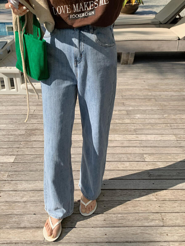 New year in early spring! [meet me] loose high waist straight jeans ys-6929# ll