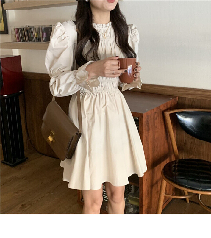New year in early spring! [L.L studio] French retro bubble sleeve dress 6636# hjy