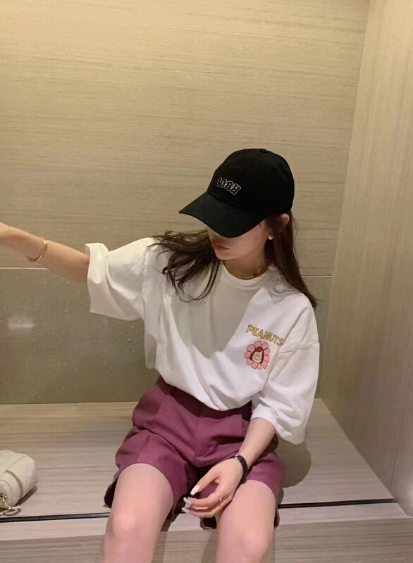 [Xiaoxiaojia] cartoon doll sunflower front and back printed short sleeve T-shirt 80593# WTT