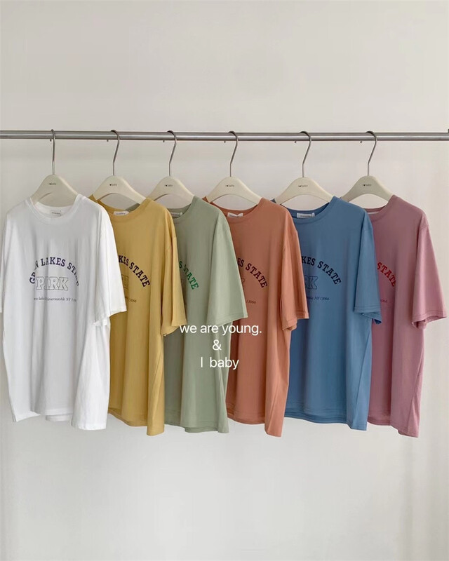 New in early summer! [we are young] fresh casual round neck printed short sleeve T-shirt 039# zxx