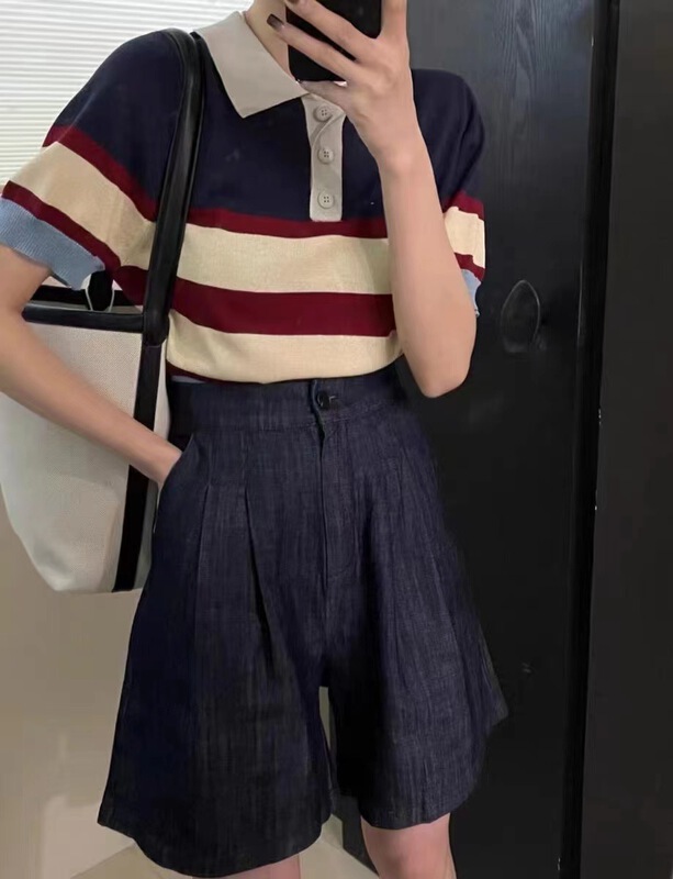 [an studio] Korean color blocking comfortable sweater 6636# ll