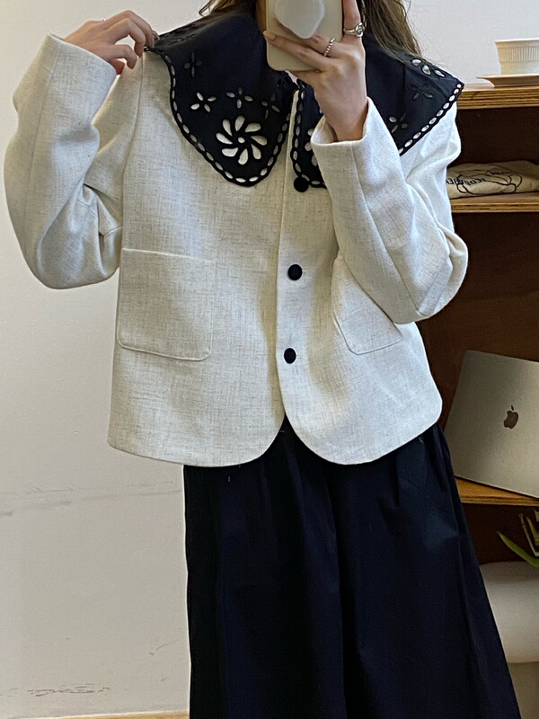 goods in stock! New year in early spring! [tototellme] baby collar small fragrance temperament short coat 22177# HBx