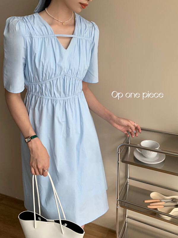 [OP one piece] Korean style V-neck dress 60003# hjy