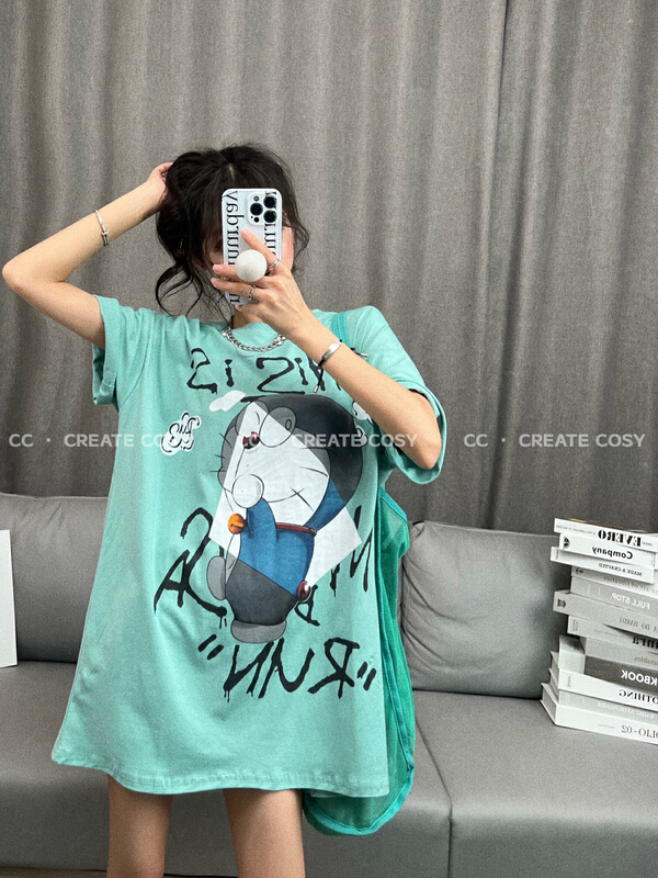 [CC] Doraemon graffiti heavy industry short sleeve T-shirt 323# XYY