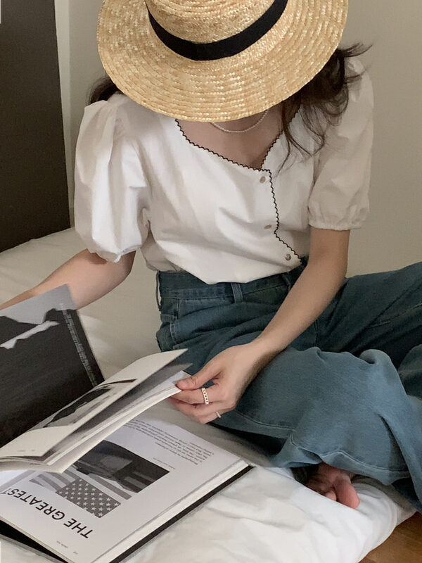 [Gabrielle] simple and versatile shirt b2300# zxl