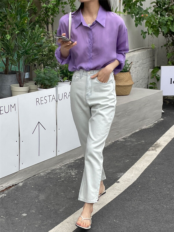 New in early summer! [clean space] Hong Kong style retro thin versatile jeans 31360# CLS
