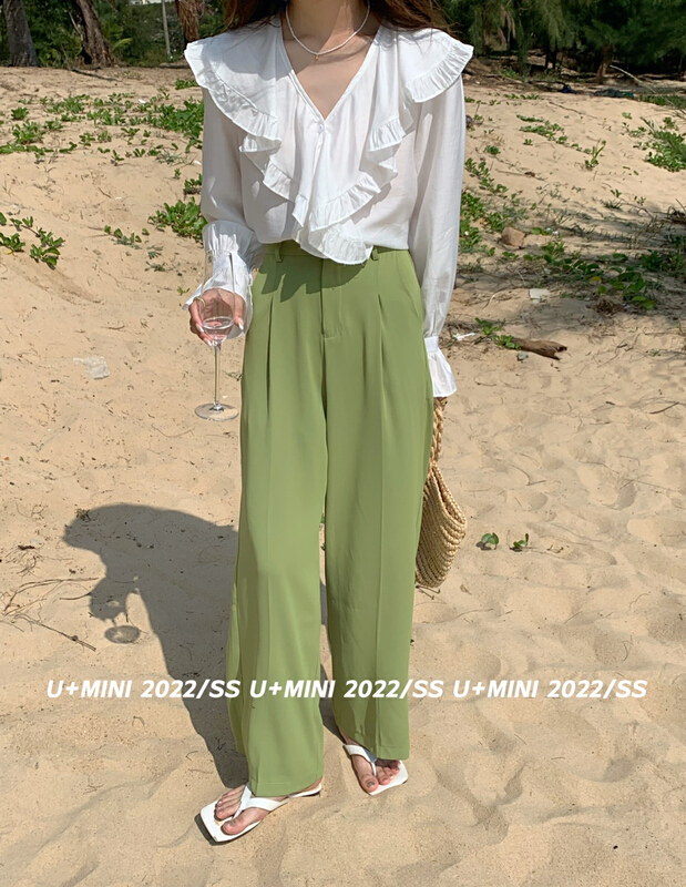 New year in early spring! [U + Mini] Korean clean color straight comfortable trousers d0388# jhy