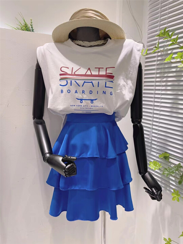 初夏上新!【田田家】圓領字母印花寬鬆舒適背心/吊帶  8803#  PCZ