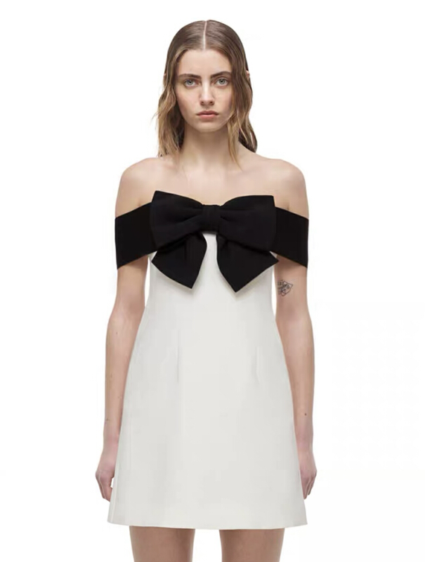 New in early summer! [ala] minority design butterfly dew shoulder dress l1521# JJ