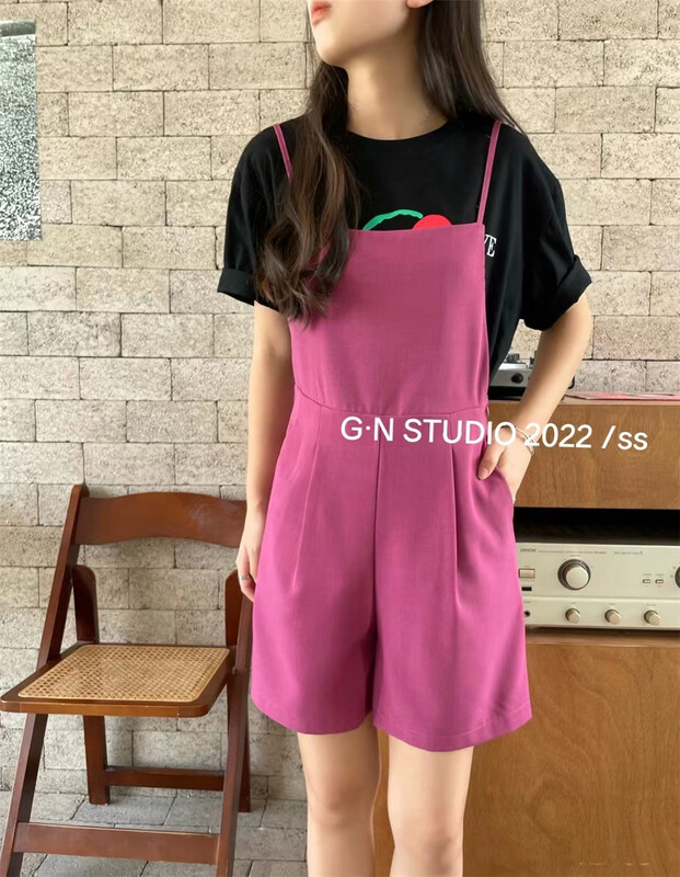[g · n] Korean simple solid color suspender 13522# hjy