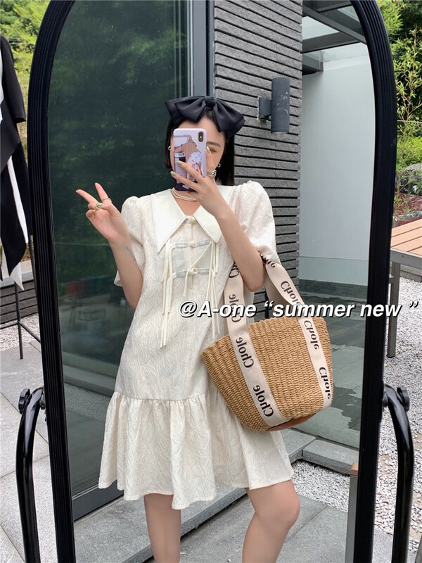 [A-One] Korean sweet heavy industry straight dress 5586# hjy