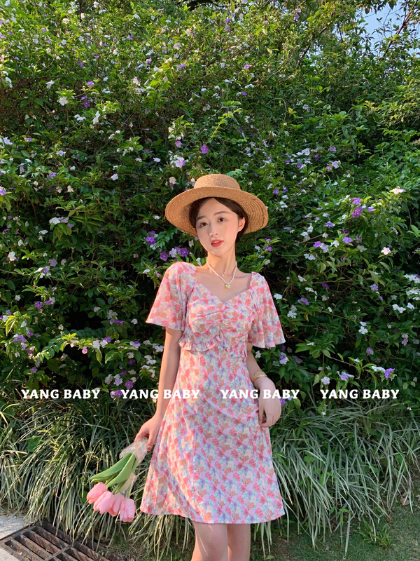 Original price 66.55! New in early summer! [Yang baby] sweet broken flower gentle dress 3035# WTT