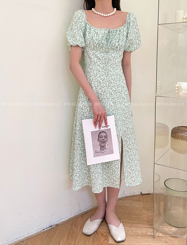 New in early summer! [Cinderella CICI] floral temperament versatile dress 8635# ZSY