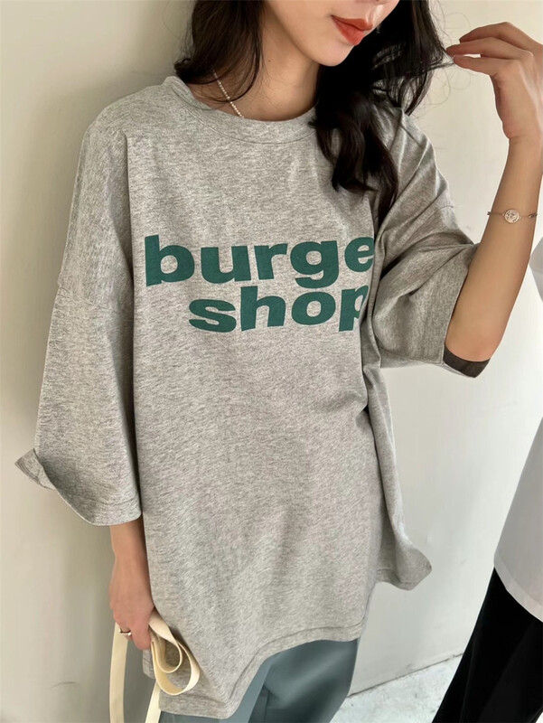 New year in early spring! [sanbara] crew neck loose letter printed short sleeve T-shirt s9151# LSW