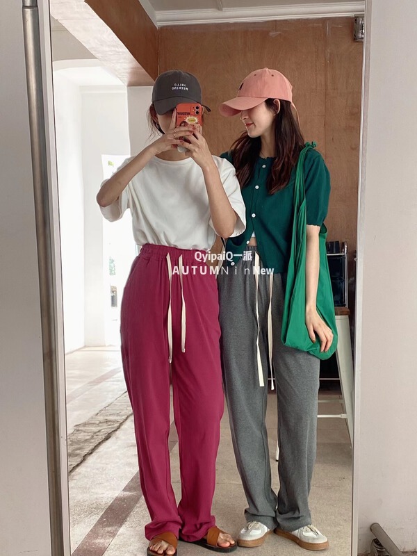 New year in early spring! [q-style] elastic waist simple clean loose casual pants 2217# HBx