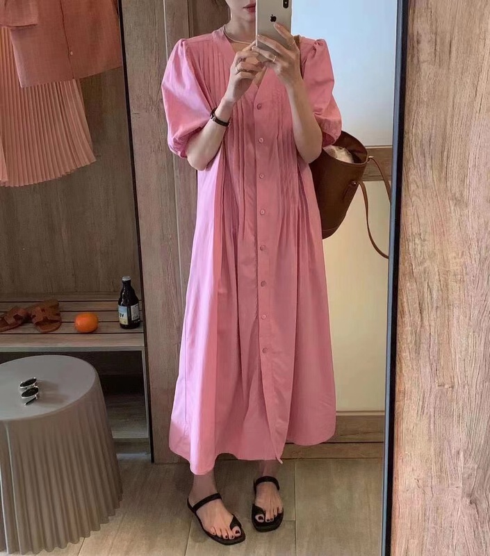 New in early summer! [sugar offices] Korean fashion pure color temperament dress ys2-8135# HBx