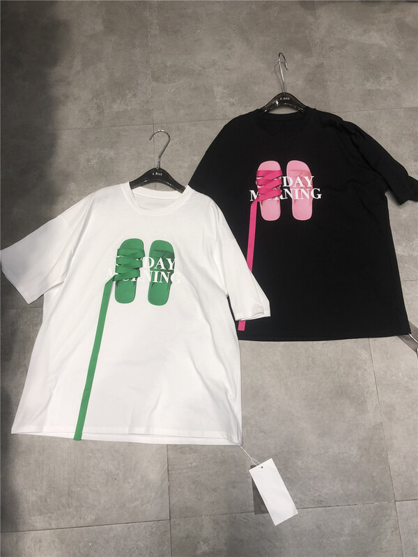 New in early summer! [didi] crew neck loose shoes printed short sleeve T-shirt 5126# ozq