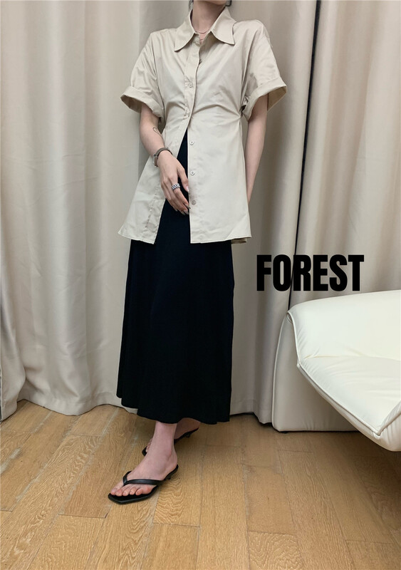 [forest] single breasted comfortable shirt a-8092# L