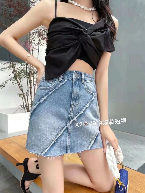 New in early summer! [x2 square] Korean version of versatile design, woolen skirt (with belt) 791# ll