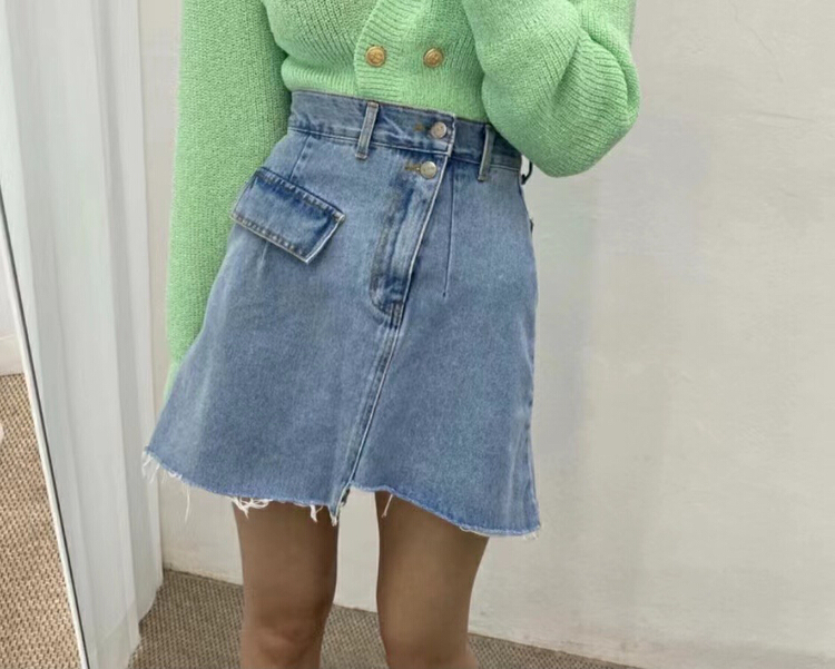 New in early summer! [noodles] high waist version a denim skirt (only selling skirt) 608# ozq