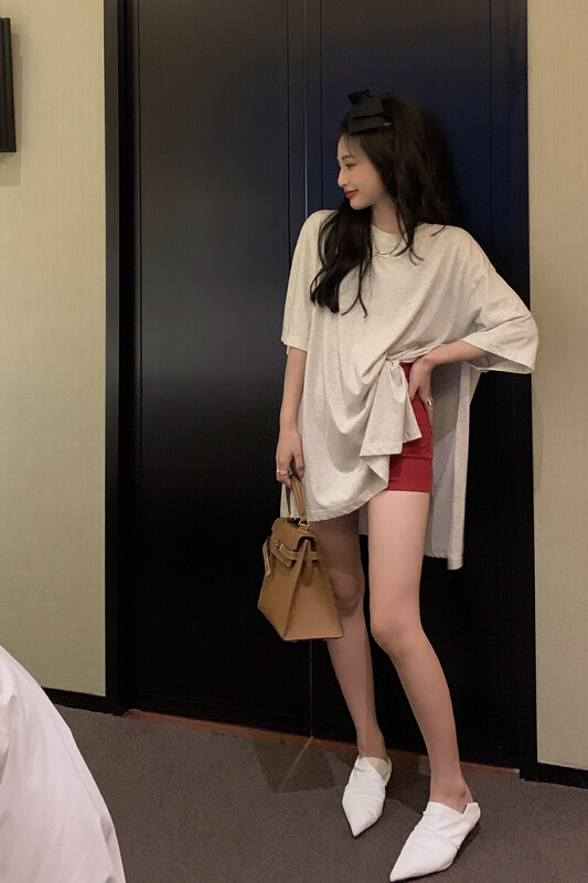 [11An] clear color single side slit short sleeve T-shirt a6535# LSL