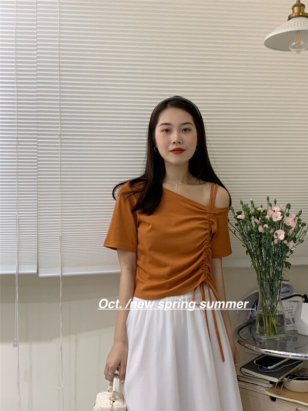 [OCT] Korean women's drawstring shirt 1598# hjy