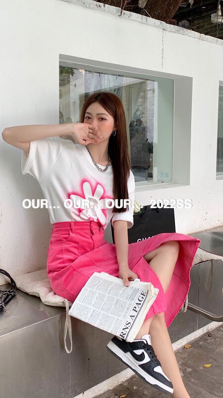 New year in early spring! [our] new printed concave convex hot drill short sleeve T-shirt 8257# LSW