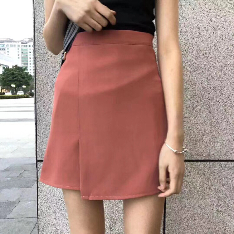 Early spring! [Tongtong] simple solid color slim skirt 66381# hjy