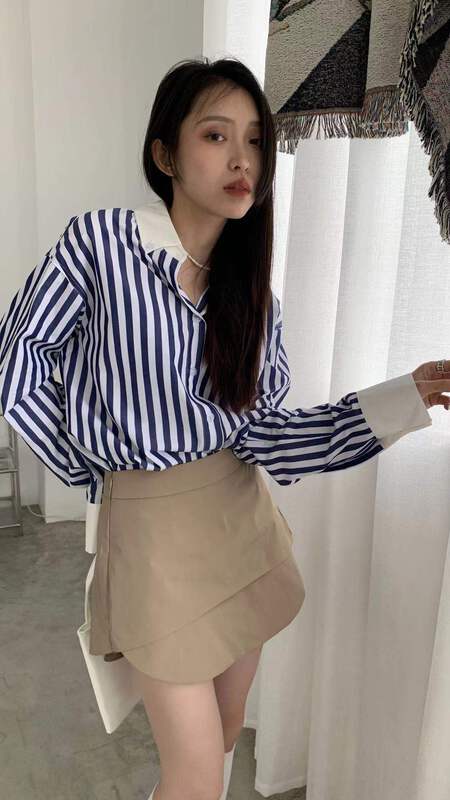 New in early summer! [9hour] fake two pieces of fashionable loose skirt pants 82273# zxl