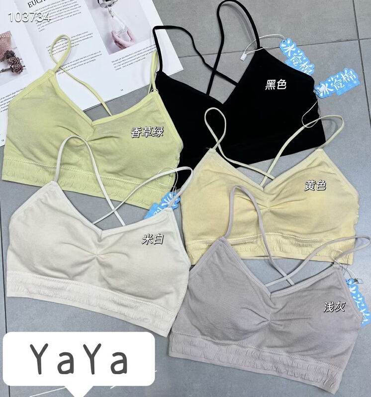 [Yaya] summer small fresh ribbon crossed high quality one cup beautiful back underwear m1005# CCL