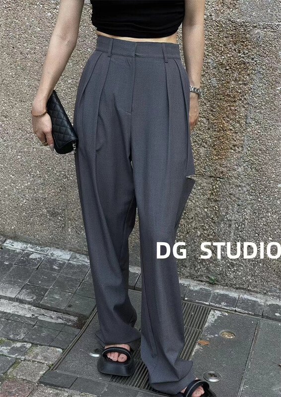 [DG] thin wide leg open casual trousers 8112# XJ