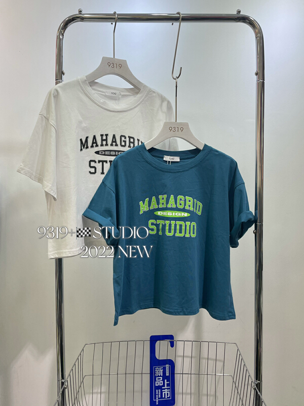 [9319] short letter printed short sleeve T-shirt 108# L