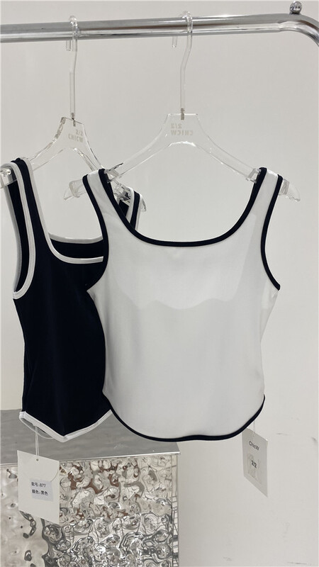 [2 / 2chicw] simple, slim and versatile contrast vest / suspender 877# PCZ