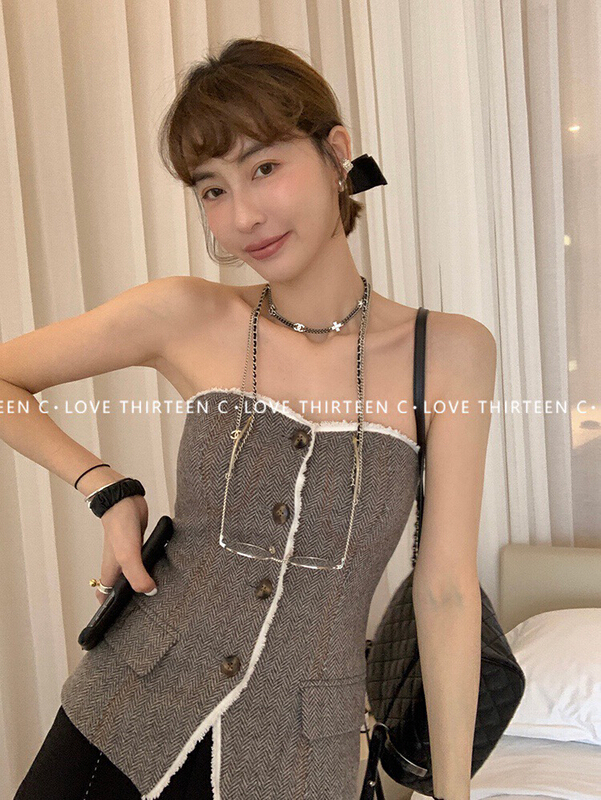 New in early summer! [wgwe] Korean versatile waistband design, slim vest / sling 1281# PCZ