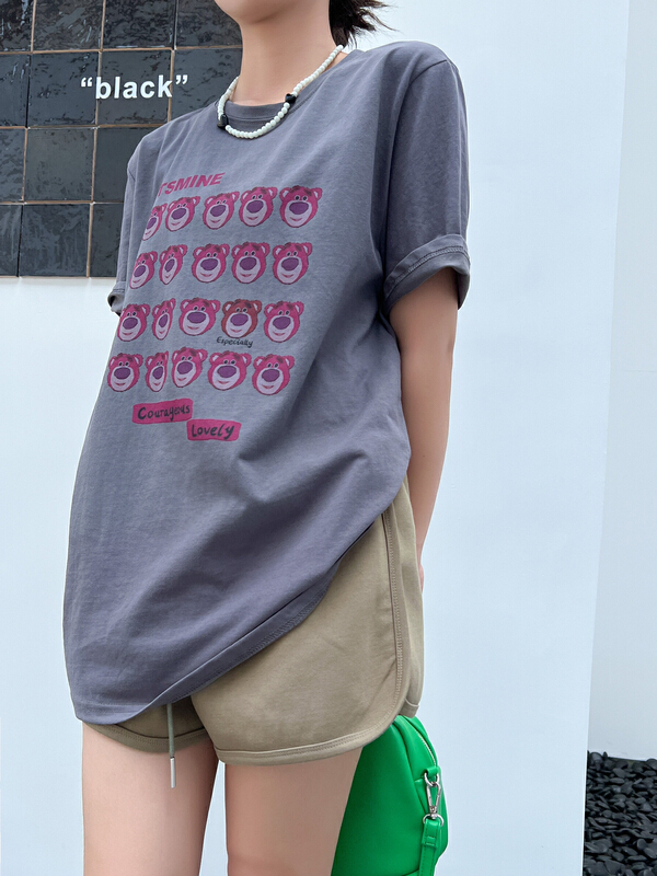 [two percent] Korean print short sleeve T-shirt 1026\lsl