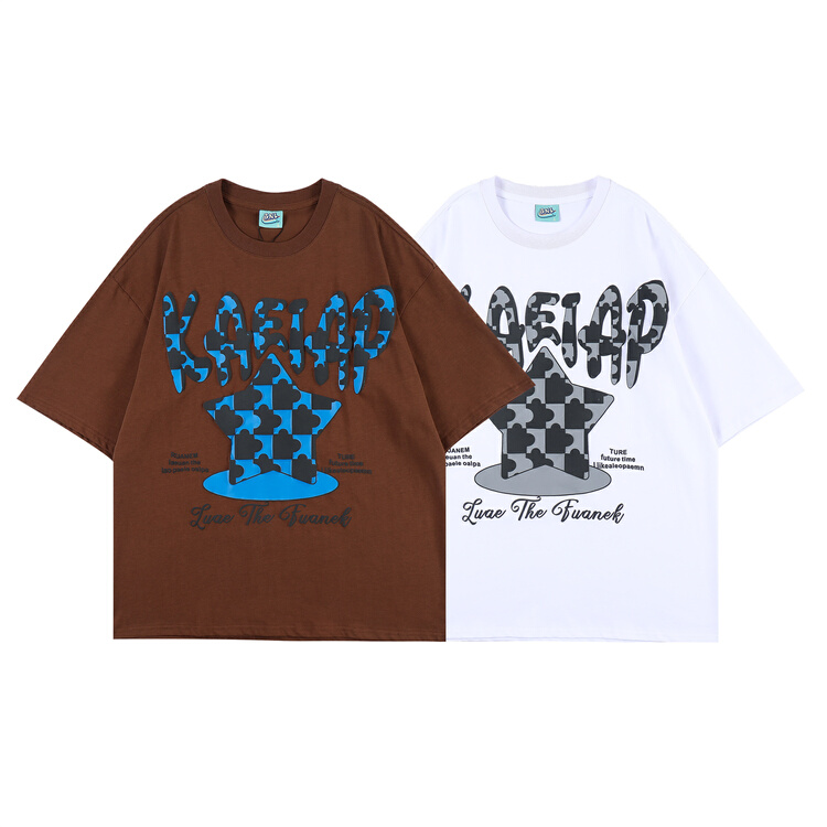 [BNL] men's and women's same personalized pattern foam letter short sleeve T-shirt 635# ZZL