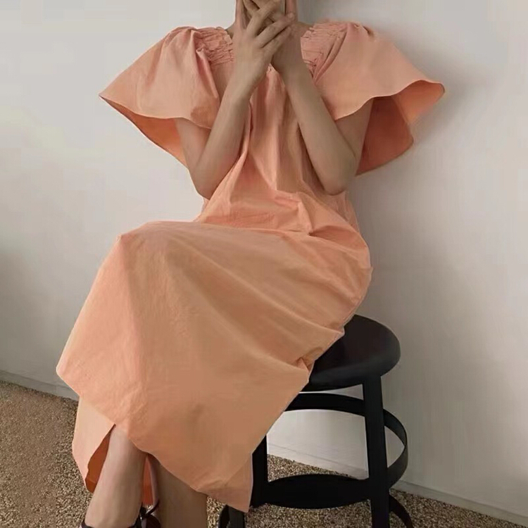 [mi ni] Korean style solid color loose dress 1078# PCZ