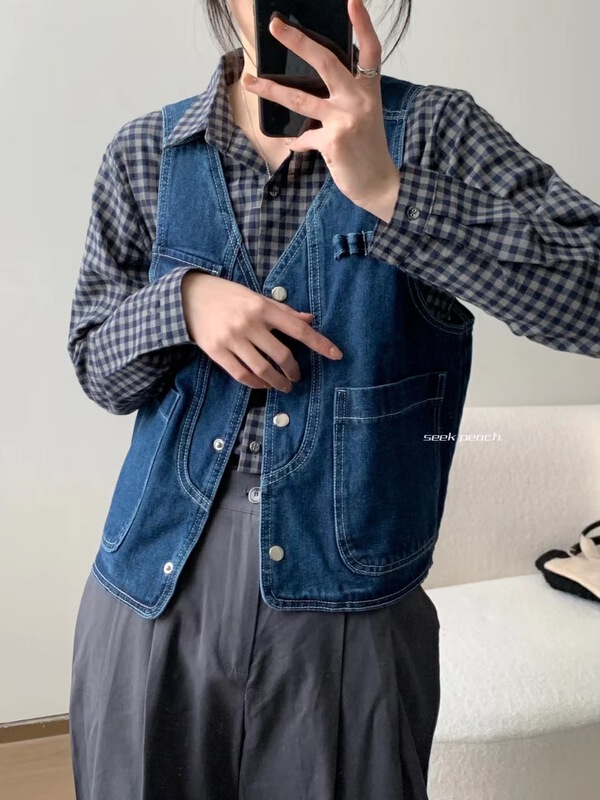 New year in early spring! [seek peach] slim V-neck comfortable vest (only sell vest) 20005# ll