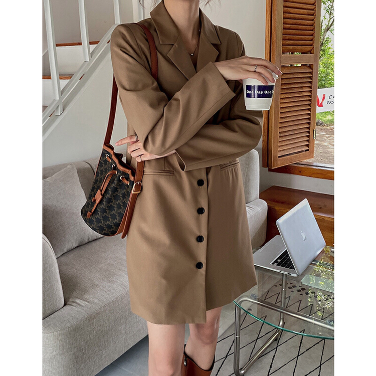 New year in early spring! [bee Street] suit medium length single breasted dress 335-1# lwy