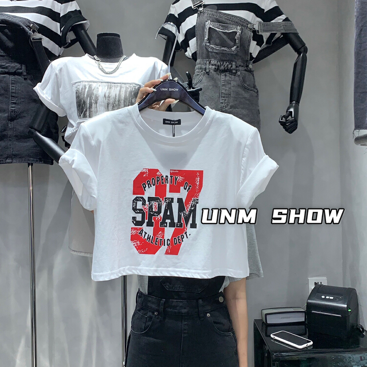 [unm-show] Korean print short sleeve T-shirt 6249# WTT