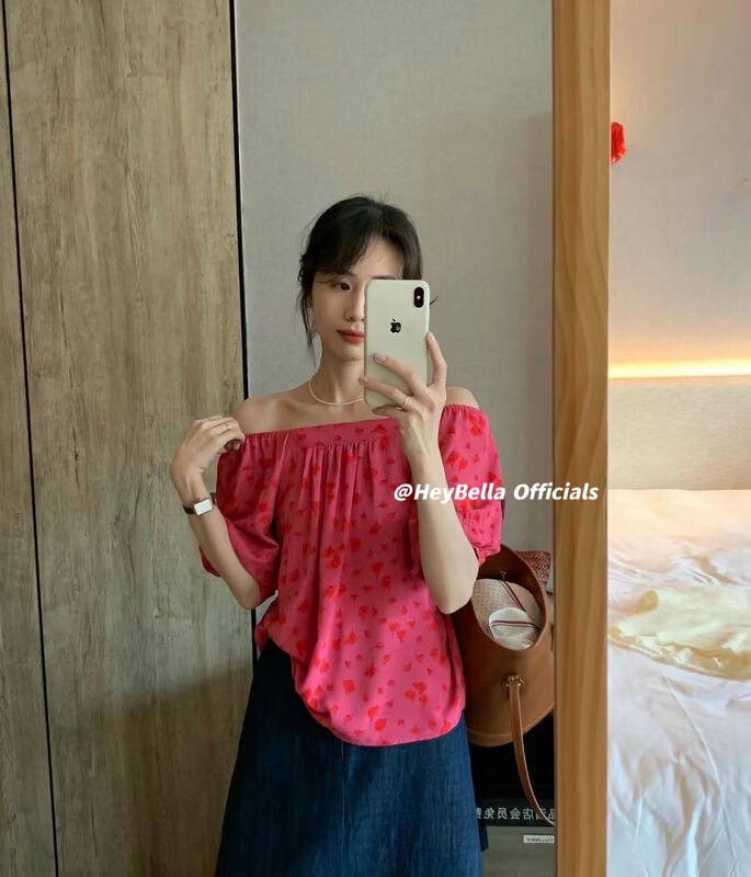 goods in stock! [hey Bella] square neck color blocking fashion shirt ys1-1186# ll