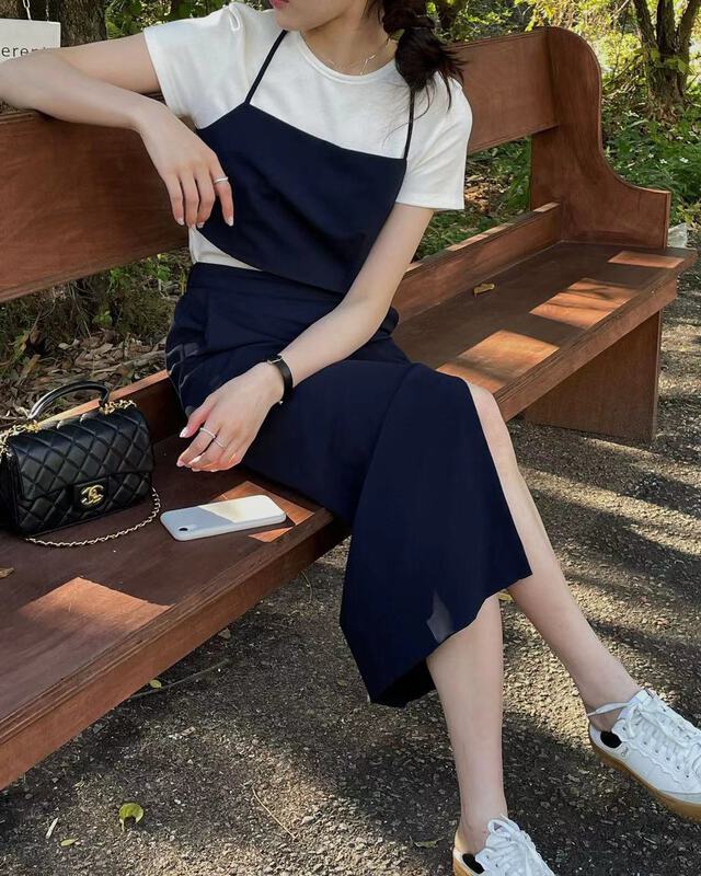 goods in stock! New in early summer! [bluepops] slit slim skirt a2263# zxl