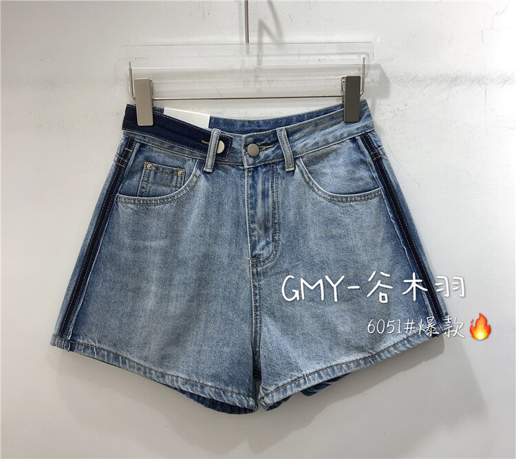 [Gu Muyu] Korean versatile ins slim denim shorts 6051# zjy